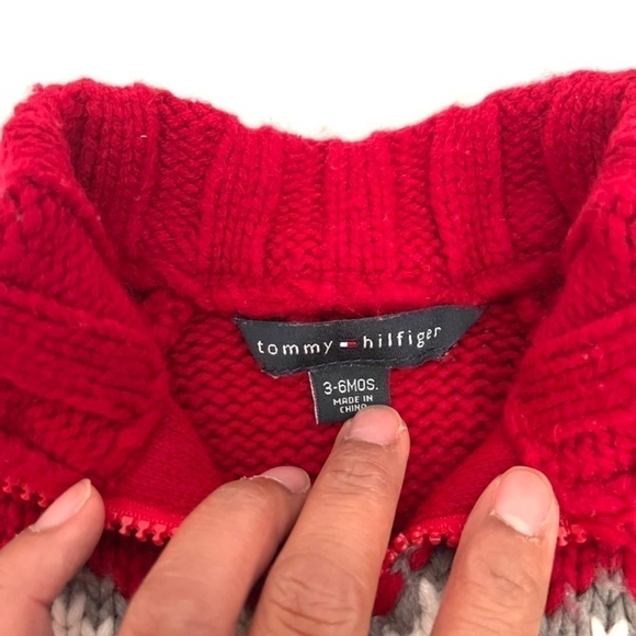 TOMMY Hilfiger Red Fair Isle Knit Sweater US 3-6M - Picture 6 of 6